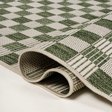 Aimee Traditional Cottage Checkerboard Indoor/Outdoor Area Rug